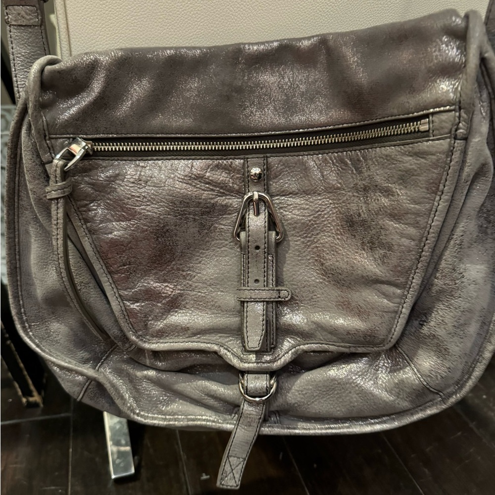 Circa 90’s Vintage Kooba Metallic Gray Crossbody Bag